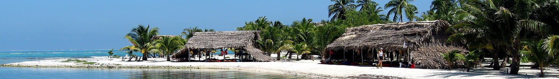 Beach on caye in Belize.
