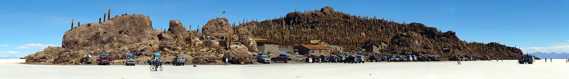 Incahuasi Island, in the middle of the Salar de Uyuni