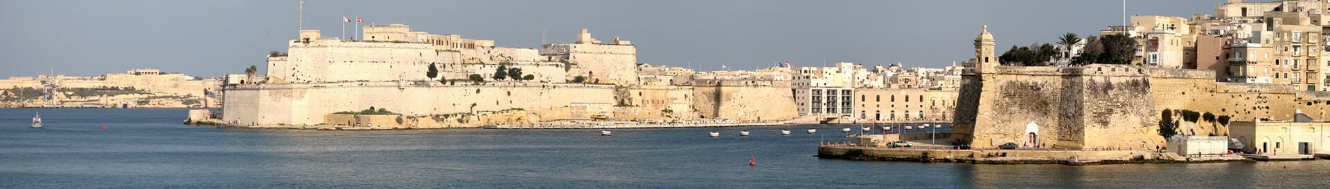 Malta, Senglea and Birgu (Vittoriosa), seen from Valletta, Panorama
