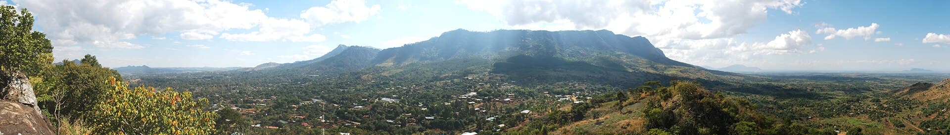 Panorama view of Zomba Plateau from Ndangopuma hill in Zomba