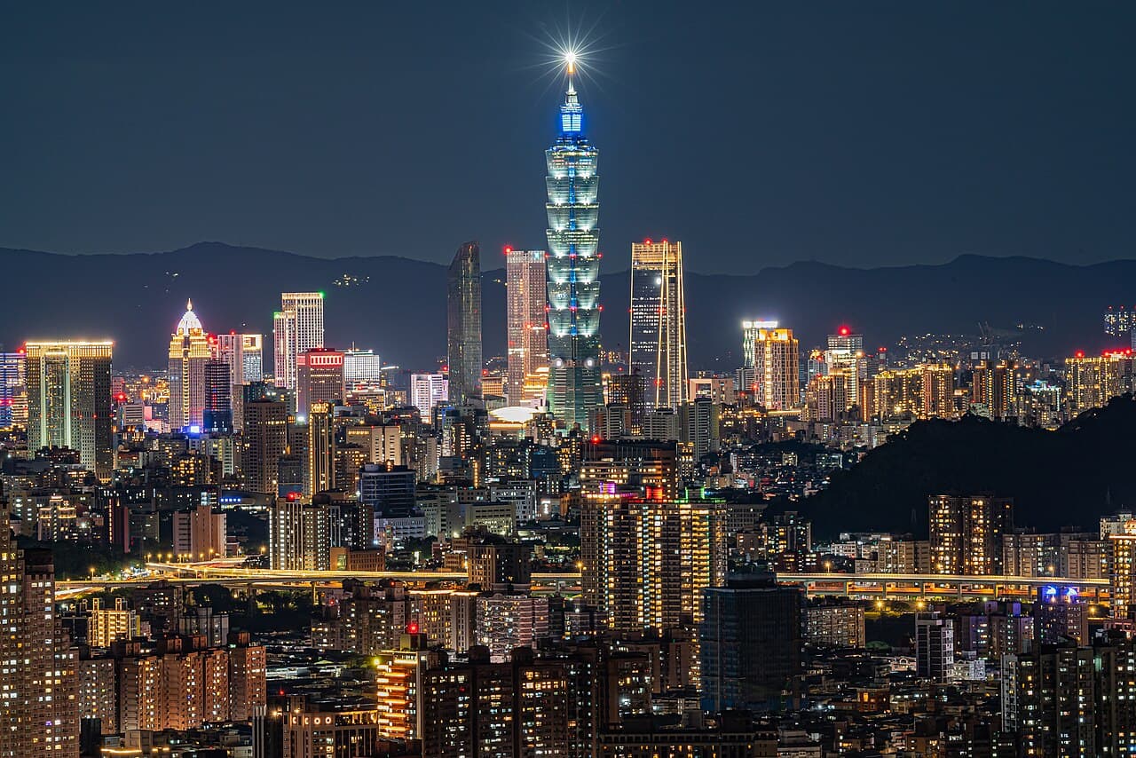 Taipei Night Skyline from Hongludi 20240113