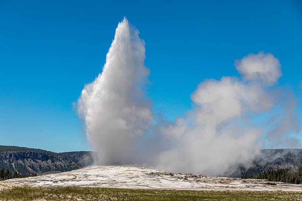Eruption of the Old Faithful Geyser in Yellowstone National Park, Wyoming, USA Yellowstone National Park was founded on March 1, 1872, and is considered the…